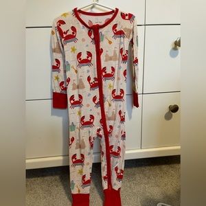 EUC little sleepies crab print zippy 18/24 months